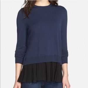 Chelsea28 sweater with tulle fringe
